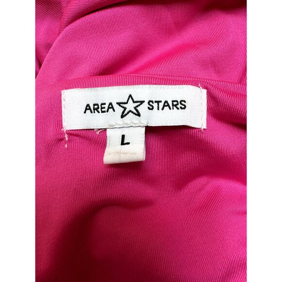 Area Stars Nikki Ruched Slit Maxi Fuchsia Skirt Size L - Picture 5 of 6